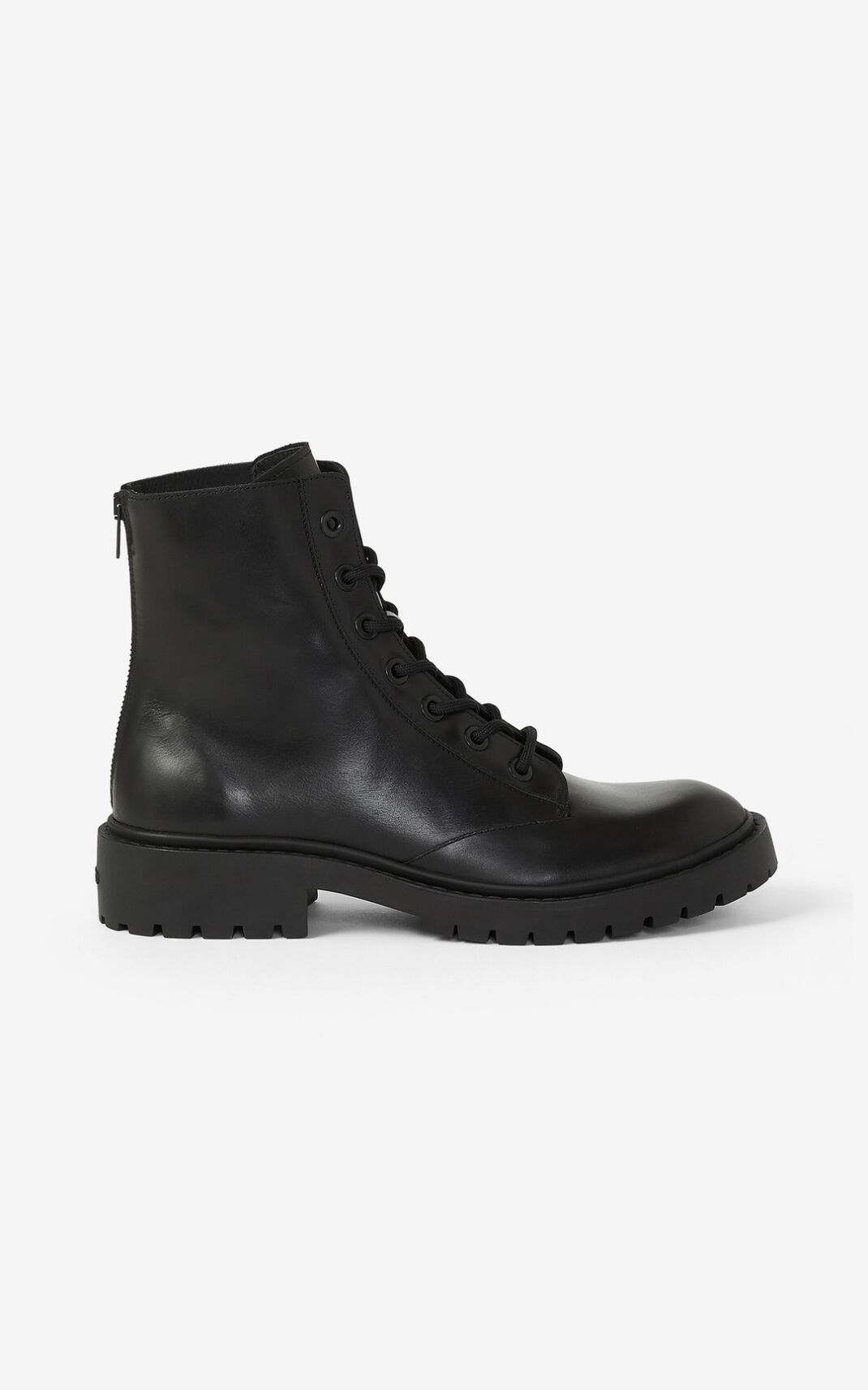 Kenzo Lace up Cuero Pike ankle Botas Hombre Negras | 2786943-GU